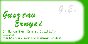 gusztav ernyei business card